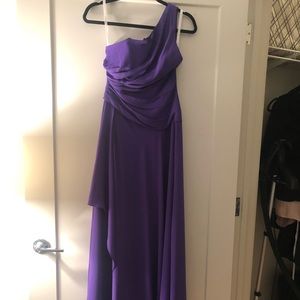 Purple David’s bridal bridesmaid dress